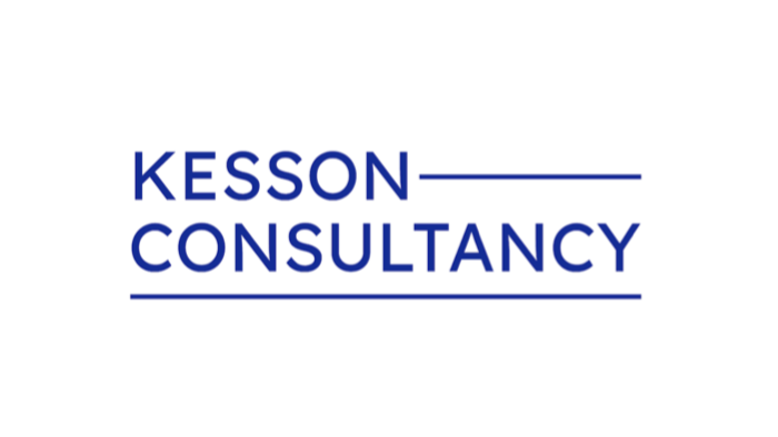 The Kesson Consultancy logo which consists of the text Kesson and Consultancy in blue block capitals vertically stacked with a blue horizontal line to the right of Kesson and another line underneath Consultancy on a white background.